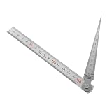 KOMBIUDA Edelstahl Feeler Gauge mit Geradem Messlineal Präzise Spaltmaß Messwerkzeug für Ingenieure Handwerker DIY Enthusiasten Geeignet für Ventilspiel Kolbenringsp