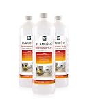 Höfer Chemie Bioethanol 96,6% Premium 3 x 1 L - Ethanol für Tischkamin, Kamin & Gartendeko für Draußen - Rauch- und Rußfrei - Aus Mais & Zuckerrüb