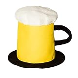 Boland 98996 - Hut Bierkrug, Plüsch-Mütze, mit Henkel, Volksfest, Kostüm, Karneval, Themenparty, Mottoparty, JGA, Gelb