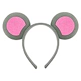 Oblique Unique® Haarreifen Maus Ohren Mäuschen Haarreif für Fasching Karneval Motto Party Kostü
