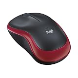 Logitech M185 Kabellose Maus, 2,4 GHz mit USB-Nano-Empfänger, 12 Monate Batterielaufzeit, 1000 DPI Optical Tracking, Für Links- und Rechtshänder, Kompatibel mit PC, Mac, Laptop - R
