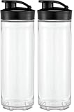 WMF Kult X Mix & Go/Küchenminis Trinkflasche 600 ml, Smoothie Flasche, Mixbehälter, Smoothie Becher aus Tritan-Kunststoff, bruchsicher (Packung mit 2)