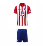ATLETICO DE MADRID Heimtrikot und Hose, Saison 2023-2024, offizielle Replik, Kindergröße, Weiß und Rot, 6 J