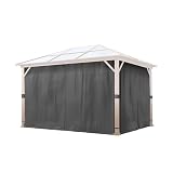 TOOLPORT 4 Seitenteile für Gartenpavillon Forest Deluxe 3x4 m - Polyester ca. 180 g/m² - mit Reißverschluss - g