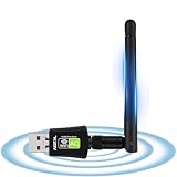 USB WLAN Stick AC600 mit Eingebautem Treiber, DualBand 5GHz/2,4GHz WLAN Adapter mit Antennen, Netzwerk Empfänger für PC/Desktop/Laptop, Kompatibel mit Windows XP/7/8/10/11