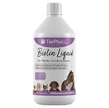 TierPlus Biotin Liquid für Pferde, Hunde & Katzen, 500 ml, Biotin Komplex mit Zink & vielen B Vitaminen, für EIN strahlendes Fell, gesunde Haut & Starke Hufen/Krallen, laborgeprü