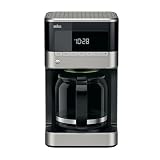 Braun PurAroma 7 Kaffeemaschine KF 7120 – Filterkaffeemaschine mit Glaskanne und Timer-Funktion, Kaffeezubereiter für einzigartiges Aroma, mit LCD-Display, 1000 Watt, schwarz/