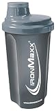 IronMaxx Eiweiß Shaker - Anthrazit Matt 700ml | Proteinshaker mit Drehverschluss, Sieb & Mess-Skala | auslaufsicher, spülmaschinengeeignet & frei vom Weichmacher BPA & DEH