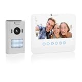 Smartwares HD Video-Türgegensprechanlage für 1 Wohneinheit, 7 Zoll (17,8 cm) Monitor mit Touchscreen-Panel/Türöffnerfunktion / 2-Draht-Technik, Silber, 1-Partei HD-Videogegensprechanlag