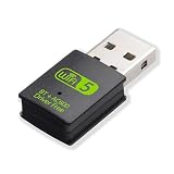 WLAN Stick Für Pc - 433MBit/s 5GHz, 150MBit/s 2,4GHz, Kompatibel mit Windows 11/10/8.1/8/7/XP, Kein Treiber installiert Werden müssen, Ausgestattet mit Bluetooth-Funk