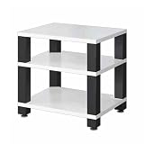 YQMHEZ Medienschrank, 4-stufiger Stereoschrank, Audio-Video-Medienständer, Boden-Medienständer, Eck-TV-Ständer mit reichlich Stauraum, perfekt for Ecken und kleine Räume(Wit,3 Tier 23.6'x18.8'x22.8')