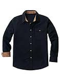 Meilicloth Flanellhemd Herren Kariert Einfarbig Baumwolle Langarm Casual Flanellhemden Western Karohemd Mit Brusttasche Regular Fit Marineblau L