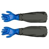TOVINANNA Aquarienhandschuhe aus Gummi mit Wollfutter Lange Reinigungshandschuhe mit Elastischem Bündchen Rutschfest und Ölabweisend für H