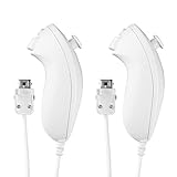 Aukuoy 2-Pack Nunchuk Controller für Wii, Remote Nunchuk Jostick Game Controller Kompatibel mit Nintendo Wii und Wii U Videospiel Gamep