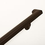 Komplettes Aluminium-Handlauf-Set – Wandhalterungen mit Hardware, für drinnen und draußen, pulverbeschichtet, bequemer Griff, stärkeres ADA-Design, stilvoller Look (bronzefarben, 122 cm Länge)