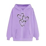 Damen-Sweatshirt, UK, Ausverkauf, Winter, bedruckt, Rundhalsausschnitt, langärmlig, Kapuzen-Sweatshirt, modisch, bequem, lockere Passform, Pullover, Tops, lässig, Alltag, warm, Strickjacke mit Kapuze,