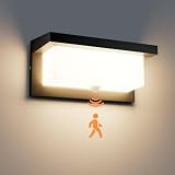 Audor Aussenlampe mit Bewegungsmelder, 18W IP65 LED Wandleuchte Bewegungsmelder Aussen/Bewegungsmelder Innen Wandlampe Innen Warmweiß Außenlampe Wasserdicht Außenleuchte für Garten Flur Trepp