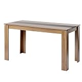 FURNITABLE Esstisch, Esszimmertisch Holztisch für Küche, Großer Tisch für 6, 140x70x75cm, Walnuss und Schw