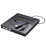 Jeenuuder DVD-Brenner USB 3.0 + Typ C, externes optisches Laufwerk, CD/DVD-Player, TF/SD-Kartenleser für PC