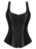 KUOSE Damen Shapewear Korsett Vintage Gothic Vollbrust Corsage Top mit Träg