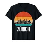 Zürich Schweiz Retro Vintage Sunset Skyline Zürich T-S