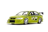 Jada Toys Fast & Furious Brian's 2002 Mitsubishi Lancer EVO VII, Auto, Spielzeugauto aus Die-cast, öffnende Türen, Kofferraum & Motorhaube, Maßstab 1:24, grü