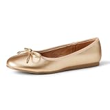 Amazon Essentials Ballerinas mit Schleife, Metallic-Gold, Größe 12 L