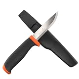 Handwerkermesser HVK GH von Hultafors I Allzweckmesser mit Rutschfestem Santoprene®-Griff und Klinge aus Premium-Carbonstahl I Inklusive Holster & Halterung für Arbeitshose I 380210