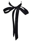 SYAYA Damen-Fliege, zum Selbstbinden, lange Fliege – Band Choker für Damen-Uniform oder Cosplay, T-Shirt zum Schulabschluss, W-B-T1, Schw