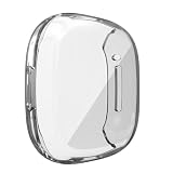 BKSCAYXS Displayschutzfolie, kompatibel mit Fitbit Versa3/Sense, weiche TPU-beschichtete Stoßstange, vollständige Abdeckung, Schutzhülle für Versa3/Sense-Smartwatch, kratzfest, L, VERSA3