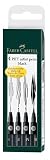 FABER-CASTELL 167100 - Tuschestifte Pitt Artist Pen, 4er Packung, Inhalt: S, F, M, B, schw