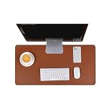 NVYRFS Große Schreibtischunterlage aus PU-Leder, wasserdicht, Mauspad for Desktop-Tastatur, Schreibtischunterlage, Gaming-Mauspad, PC-Zubehör(Brown,60x30 cm)
