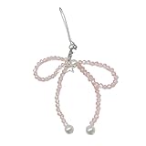XBOKA Stilvoller Handy-Anhänger mit Schleife, Stern, modischer Kristallperlen, Schmetterling, Schlüsselanhänger, bunter Taschenanhänger für Damen und M