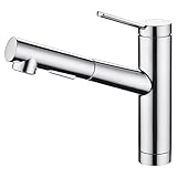 CREA Wasserhahn Küche, Küchenarmatur mit Ausziehbarer Brause, Spültischarmatur Küche mit 2 Strahlarten, 120° Drehbar Mischbatterie Küche, Armatur Küche C
