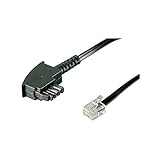 Goobay 68535 TAE Telefonkabel 3m / TAE-F Stecker auf Westernstecker / RJ11 RJ14 6P4C Router Kabel / Flachkabel Telefon Siemens Telekom Vodafone / DSL Kabel / 3 M