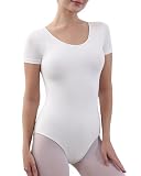 iMucci Kurzärmeliger Gymnastikanzug für Damen, Weiss/opulenter Garten, M