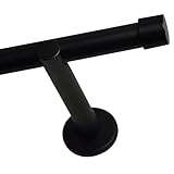 Voppi Stahl Gardinenstange Einzeln Loft 220cm 25mm mit Träger für Gardinenstangen Vorhang Modisch M