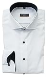ETERNA Slim Fit Hemd Langarm 67cm | Reine Baumwolle | Hai Kragen ausgeputzt| bügelfrei| Uni weiß Gr. 40