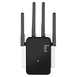 2025 Neuestes WLAN Repeater 1200Mbit/s Dualband mit 4 externen Antennen,WiFi Verstärker Repeater/Router/Access-Point-Modus, Einfache Einrichtung,LAN/WAN-Port,Kompatibel mit Allen G