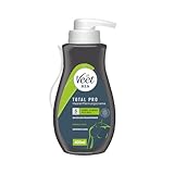 Veet Men Haarentfernungscreme für Oberkörper & Beine - Enthaarungscreme für Männer, Haarentfernung in 5-10 Minuten - 400 ml Spender inkl. Sp