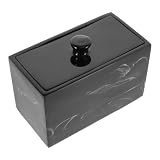 Luxshiny Marmor Aufbewahrungsbox mit Deckel für Wattepads und Nagelwerkzeuge Harzbehälter mit Großem Fassungsvermögen Organizer für Badezimmer und Schmink