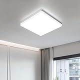 EASY EAGLE LED Deckenleuchte Flach, 4000K 24W 2400LM Quadratisch Küchenlampe Decke, Deckenlampe Eckig Panel, IP44 Badezimmerlampe für Schlafzimmer Flur Küche Esszimmer Ø18