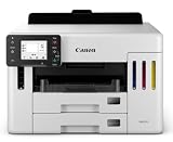 Canon MAXIFY GX5550 Tintenstrahldrucker MegaTank (Effizienter Drucker mit Duplexdruck, WLAN, LAN, 600 Blatt Kapazität, 14.000 Seiten, Wischfeste Ausdrucke, Drucker mit Tintentank) weiß