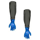 GLEAVI 1 Paar Aquarienhandschuhe aus Gummi Verlängert Chemikalienbeständig Atmungsaktiv Schutzhandschuhe für Wasserwechsel und Reinigung