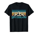 Zürich Schweiz Swiss Vintage Berge Souvenir Geschenk T-S
