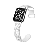 Silikon Armbänder für Xiaomi Mi Band 9 Pro Armband, Weiche Floral Gravierte Rose Band für Xiaomi Mi Band 9 Pro Damen Herren Sport Ersatzarmband Kompatibel mit Xiaomi Mi Band 9 Pro Uhrenarmband (4)