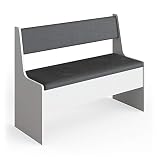 Vicco Esszimmer-Bank Roman, Weiß, 41.5 x 106.6 cm, geeignet für platzsparende Ecklösungen im Essb