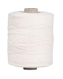 Rayher 7205000 Kettgarn, Rolle 220 m, 6-fädig, weiß, 35% Baumwolle, 65% Polyester, zum Bespannen von Webrahmen, Häkelgarn, 1 mm, 1-Pack