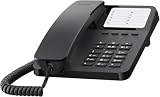Gigaset DESK 400 - Schnurgebundenes Telefon mit elastischem Kabel - Platz für 10 Kurzwahleinträge - Wahlwiederholung - MFV- oder Impulswahl einstellbar, schwarz [Deutsche Version]