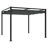vidaXL Gartenpavillon mit Ausziehbarem Dach Anthrazit 3x3 m S